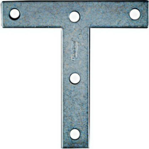 National Hardware N113-753 T-Plate with Screws, 4" x 4", Zinc 2-Pack