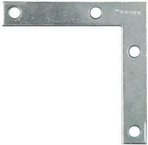 National Hardware® N113-969 Flat Corner Iron, 3" x 1/2", Zinc, 4-Pack