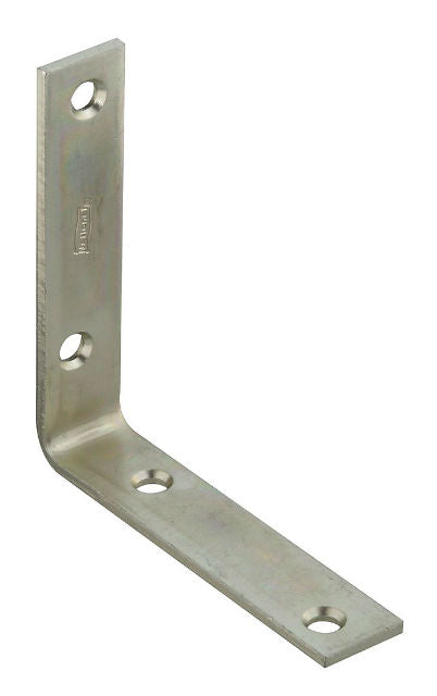 National Hardware® N220-145 Corner Iron, 4" x 7/8", Zinc Plated