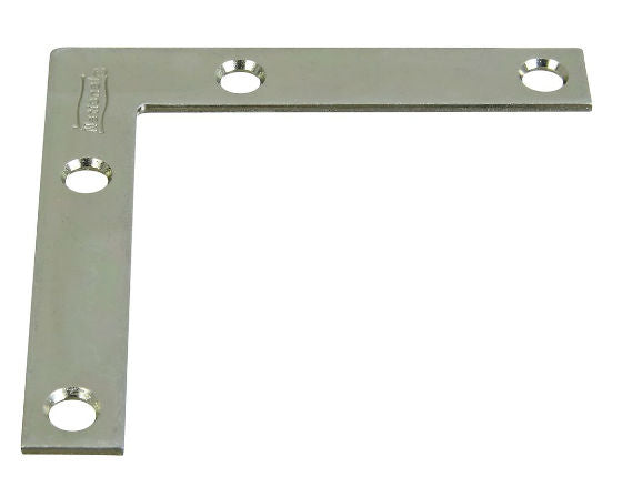 National Hardware® N266-528 Flat Corner Iron, 3" x 1/2", Zinc Plated