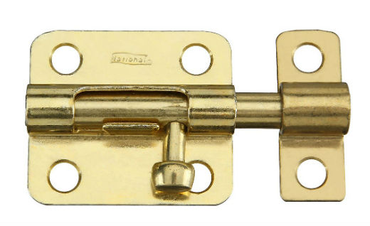 National Hardware® N151-480 Barrel Bolt with Screws, 2-1/2", Dull Brass