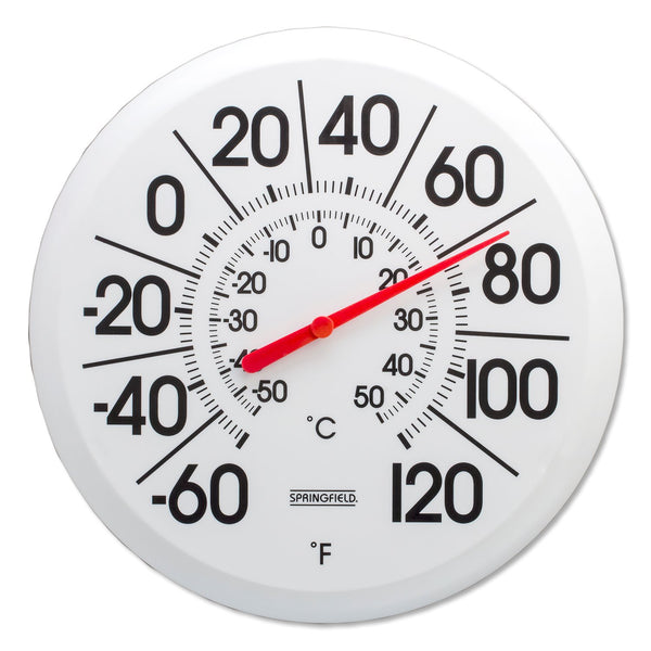 Springfield 90007 Low Profile Patio Thermometer, 13.25" Diameter