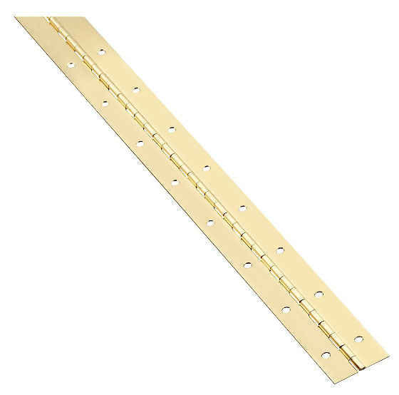 National Hardware N148-304 Continuous Hinge, 1.5" x 48", Bright Brass