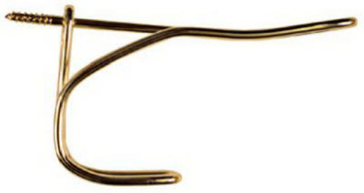 National Hardware® N186-866 Wire Coat & Hat Hook, Bright Brass, 2-Pack