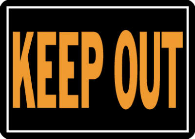 Hy-Ko 807 Keep Out Aluminum Sign, 10" x 14", Orange & Black