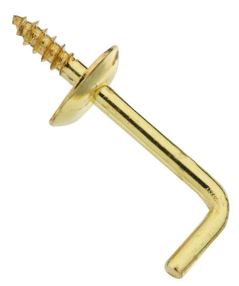 National Hardware® N119-974 Shoulder Hook, 3/4", Solid Brass, 4-Pack