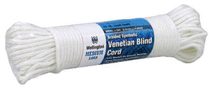 Wellington 13435 Braided Nylon Venetian Blind Core, 9/64" x 48', Silvery White