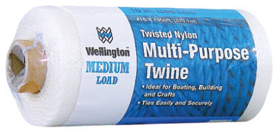 Wellington 10485 Puritan Twisted Nylon Multi Purpose Twine, #18 x 1050', White