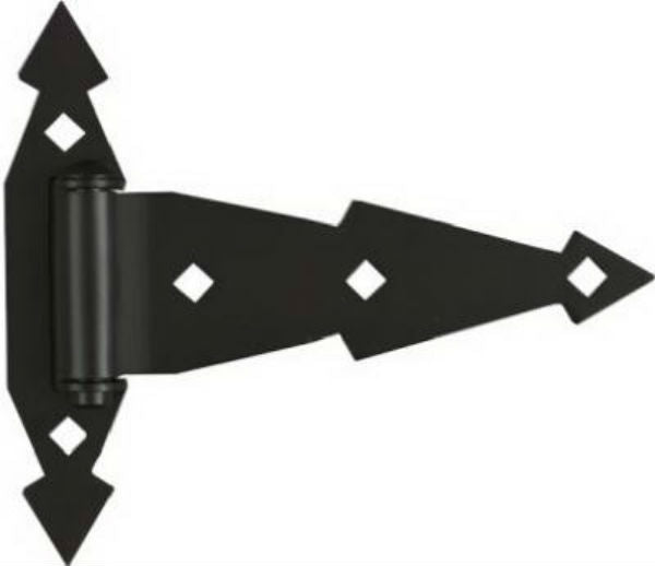 National Hardware® N165-480 Ornamental T Hinge, 7", Satin Black, 2-Pack