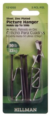 Hillman Fasteners 121100 Zinc-Plated Picture Hanger, 100 lbs