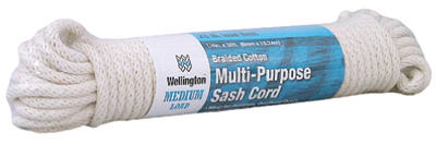 Wellington 10225 Southgate Braided Cotton Multi Purpose Sash Cord, 1/4" x 50'