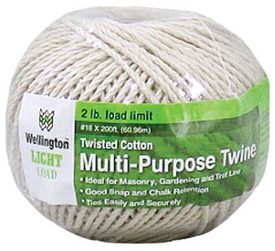 Wellington 10305 Puritan Twisted Cotton Cable Cord, #18 x 200', Natural