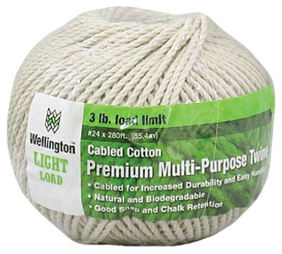 Wellington 10334 Puritan Natural Cotton Cable Cord, #24 x 280'
