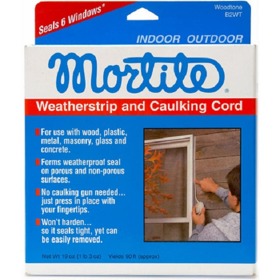 Frost King F4WT Mortite WeatherStrip & Caulking Cord, 45', Woodtone