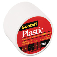 Scotch 191WT Colored Plastic Tape, 1-1/2" x 125", White