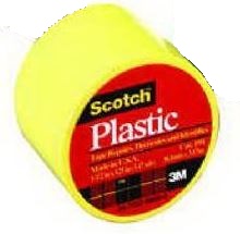 Scotch 191YL Colored Plastic Tape, 1-1/2" x 125", Yellow