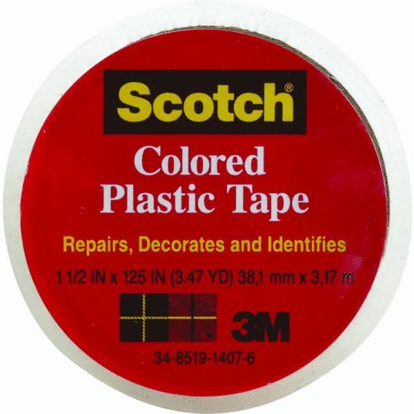 Scotch 191CL Transparent Plastic Tape, 1-1/2" x 125"