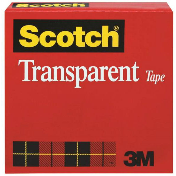 Scotch 600 Transparent Tape Refill Roll, 1/2" x 72 Yards, Clear