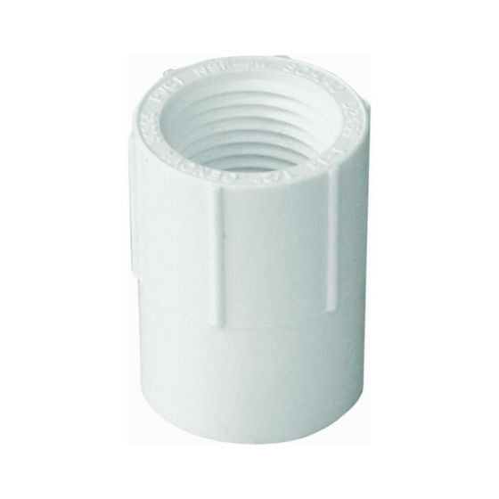 Genova 30315 Female Adapter, 1-1/2", Slip x Female Pipe Thread, White