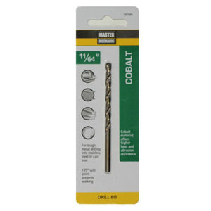 Master Mechanic 197585 High Speed Steel With Cobalt Drill Bit, 11/64" x 3-1/4"