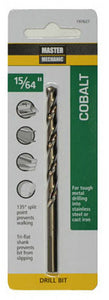 Master Mechanic 197627 Jobber Length Cobalt Drill Bit, 15/64" x 3-7/8", Steel