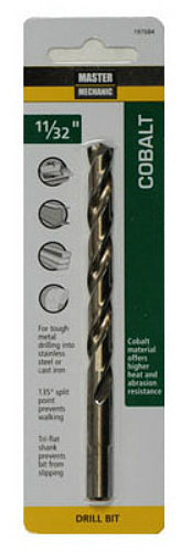 Master Mechanic 197635 Jobber Length Cobalt Drill Bit, 9/32" x 4-1/4", Steel