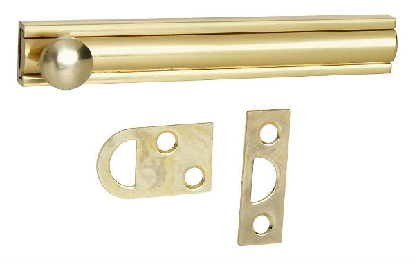 National Hardware® N197-988 Surface Bolt, 4'', Solid Brass