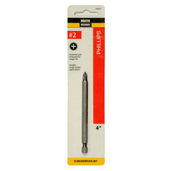 Master Mechanic 198435 Phillips Screwdriver Bit, #2, 4"