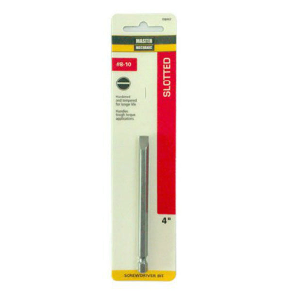 Master Mechanic 198462 Slotted Screwdriver Bit, #8-10, 4"