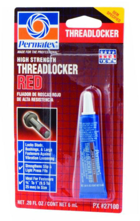 Permatex® 27100 High Strength Threadlocker RED, 6 ml