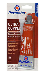 Permatex 81878 Ultra Copper Maximum Temperature RTV Silicone Gasket Maker, 3 Oz
