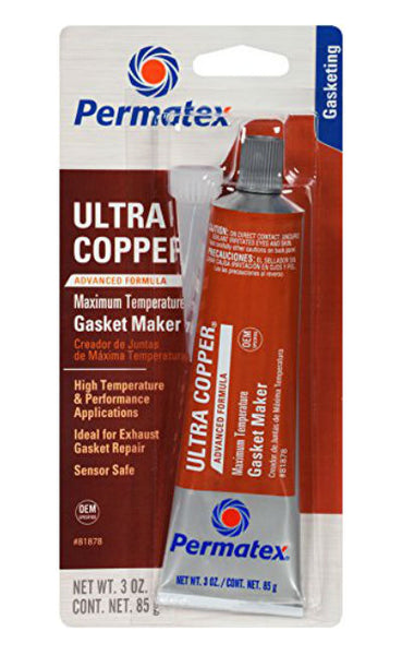 Permatex 81878 Ultra Copper Maximum Temperature RTV Silicone Gasket Maker, 3 Oz