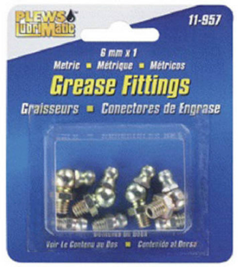 Plews LubriMatic™ 11-957 Metric Grease Fitting, Assorted, 8-Pack