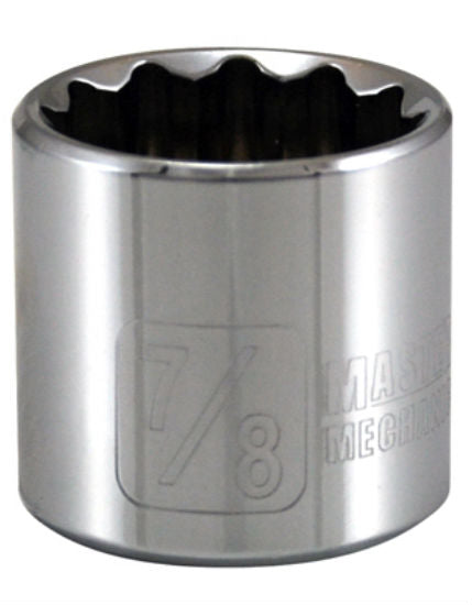 Master Mechanic 198997 6-Point Deep Well Socket, 3/8" Drive, 7/8", Steel