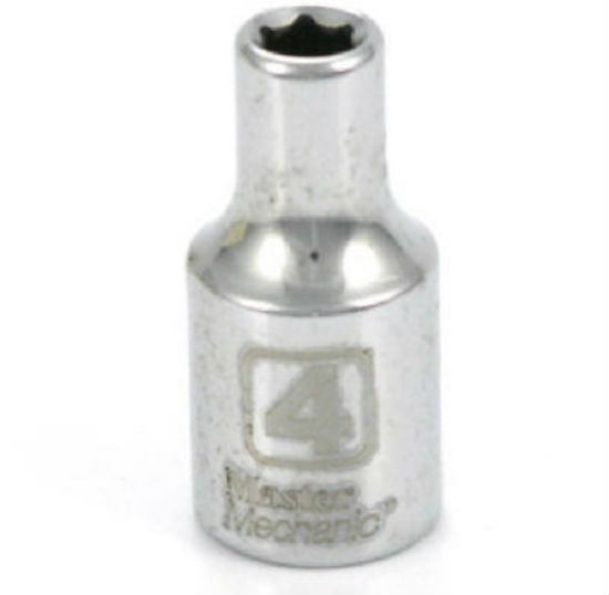 Master Mechanic 199185 6-Point Shallow Socket, 1/4" Drive, 4 mm, Steel