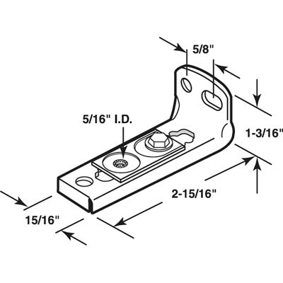 Slide-Co 16369 Bi-Fold Door Adjustable Floor/Jamb Mounting Pivot Bracket