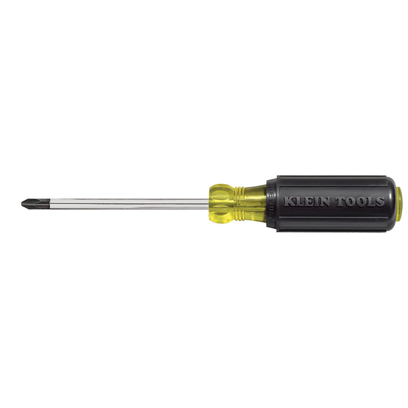 Klein Tools 603-4 Cushion-Grip Philips Screwdriver, #2, Round Shank, 4"