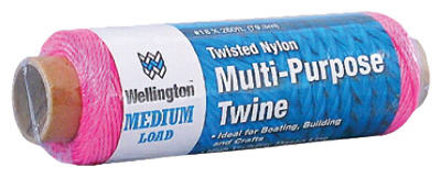 Wellington 44372 Twisted Nylon Multi-Purpose Twine, Opti Pink, #18 x 260'