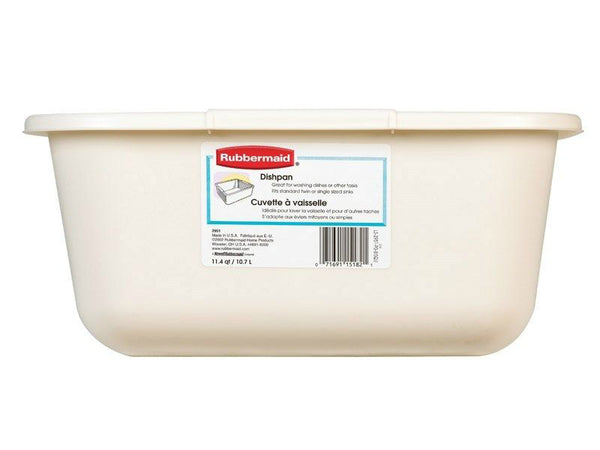 Rubbermaid 2951-AR-BISQUE Microban Rectangular Dishpan, Bisque, 11.5 Qt