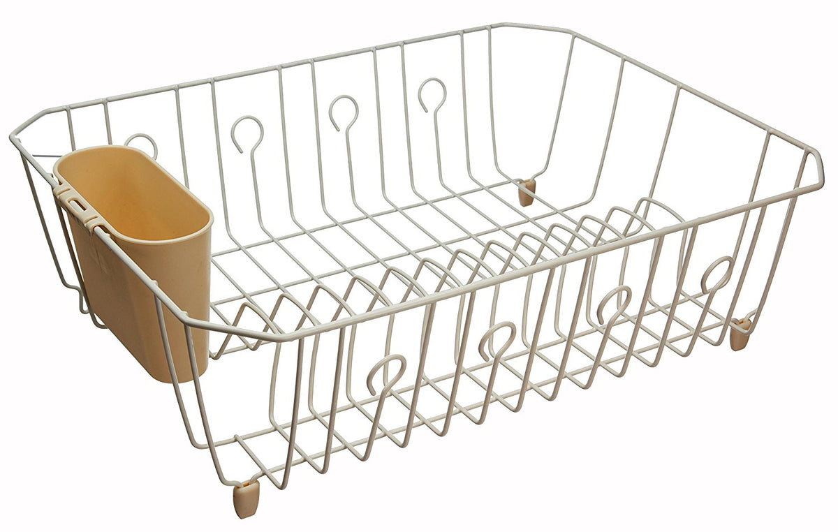 Rubbermaid 6032-AR-BISQU Microban Coated Wire Dish Drainer, Large, Bisque