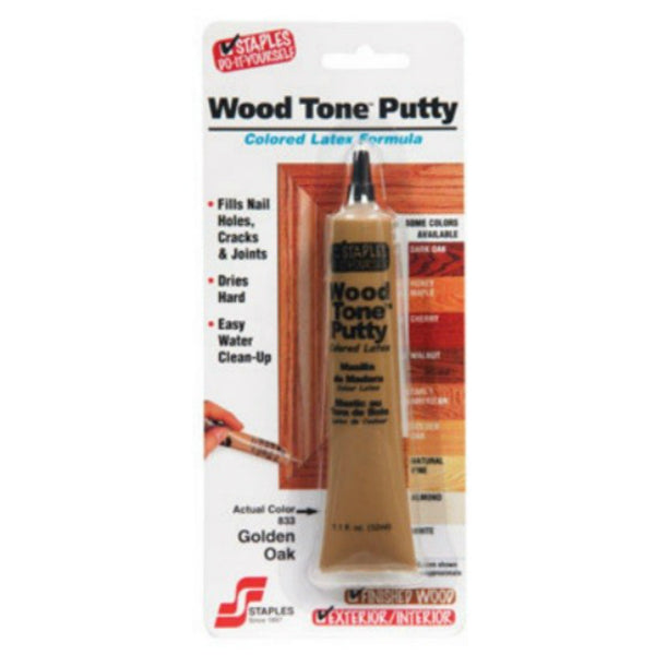 Staples 833 Wood Tone™ Waterbased Colored Putty, Golden Oak/Pecan, 1.05 Oz