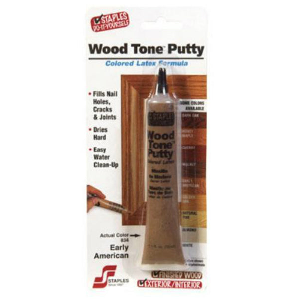 Staples 834 Wood Tone™ Waterbased Colored Putty, Early American/Oak, 1.05 Oz
