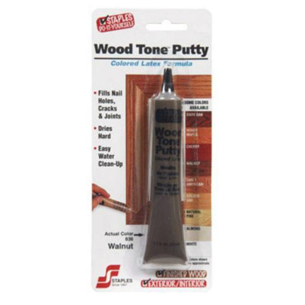Staples 836 Wood Tone™ Waterbased Colored Putty, Walnut, 1.05 Oz