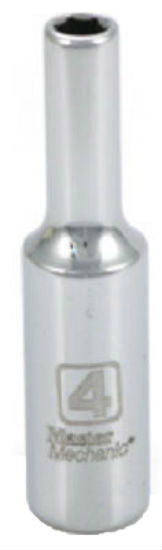 Master Mechanic 213556 6-Point Deep Well Socket, 1/4" Drive, 4 mm, Steel