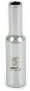 Master Mechanic 213584 6-Point Deep Well Socket, 1/4" Drive, 5 mm
