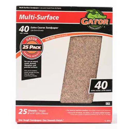 Gator 4213 Multi-Purpose Sanding Sheet, 40 Grit, 9" x 11"