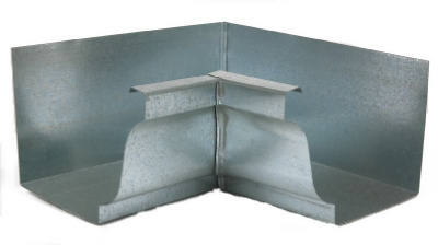 Amerimax 15201 Galvanized Steel Inside Mitre, 4", Mill Finish