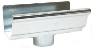 Amerimax 15010 Galvanized Steel End Piece With Drop, 4", Mill Finish