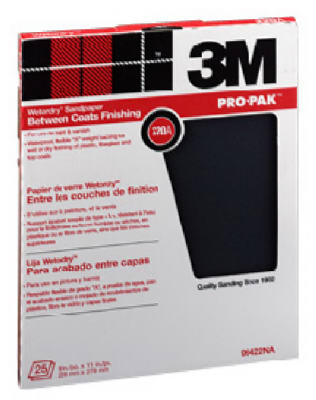3M 99420 Pro-Pak Wetordry Silicon Carbide Sandpaper, 400 Grit, 25-Count