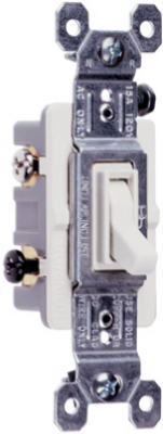 Pass & Seymour Standard 3 Way Toggle Switch, 15A 120V, White